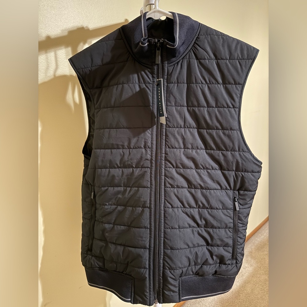 Mens Large Black Perry Ellis Vest